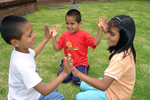 Columbian children playing games