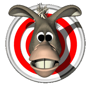 Democrat donkey on target