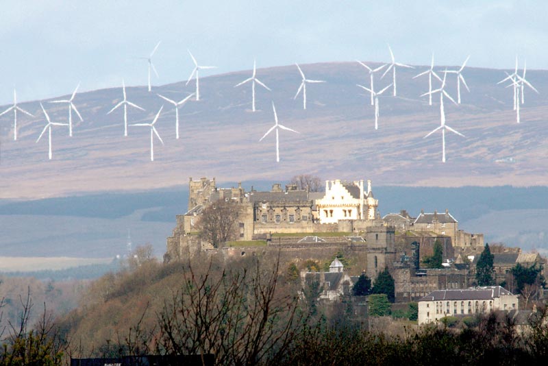 Wind Farm -- The Braes O'Doune near Stirling Castle in Scotland