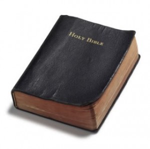 Bible with black leather cover