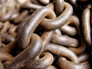 big, rusty chain links
