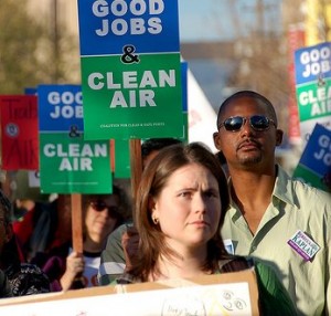 Good Job and Clean Air pickets