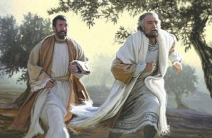 Peter and John running to the tomb