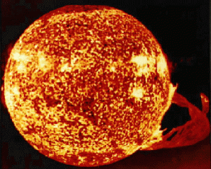 Sun with huge flare