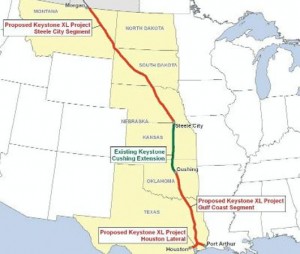Proposed path of Keystone XL Pipeline