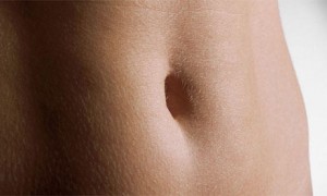 view of person's stomach & bellybutton