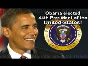 2008 announcement that Obama won the election