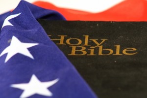 Bible wrapped in American flag