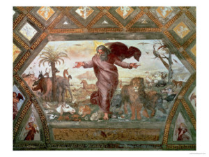 Raphael painting of God creating
