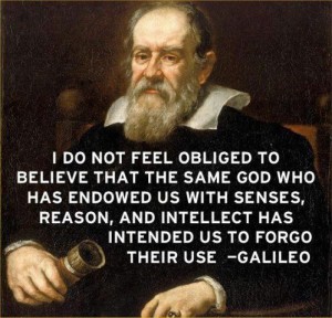 Galileo painting with quote