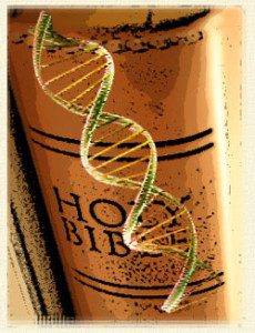 Bible and DNA helix