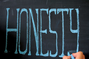 "Honesty" written in blue chalk