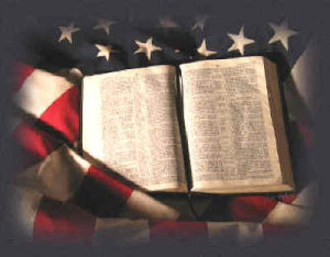 Bible on Americna flag